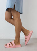 Slides με φάσα και ανατομικό σχήμα στον πάτο - Ροζ - thefashionproject.gr - The Fashion Project