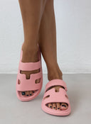 Slides με φάσα και ανατομικό σχήμα στον πάτο - Ροζ - thefashionproject.gr - The Fashion Project