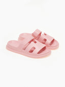 Slides με φάσα και ανατομικό σχήμα στον πάτο - Ροζ - thefashionproject.gr - The Fashion Project
