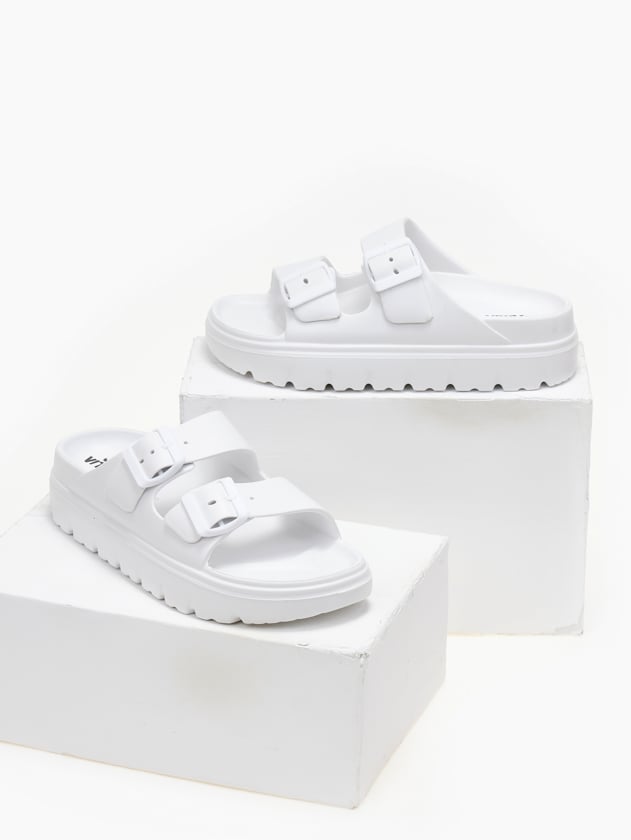 Slides με φάσες - Λευκό - thefashionproject.gr - Jelly Vitamin