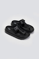 Slides με φιόγκο και μεταλλικό charm - Μαύρο - thefashionproject.gr - The Fashion Project