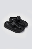 Slides με φιόγκο και μεταλλικό charm - Μαύρο - thefashionproject.gr - The Fashion Project