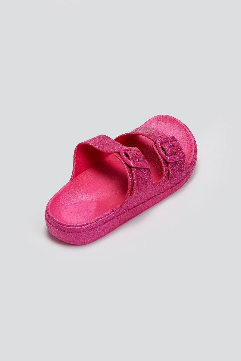 Slides με glitter ERYNN - Φούξια - thefashionproject.gr - ERYNN