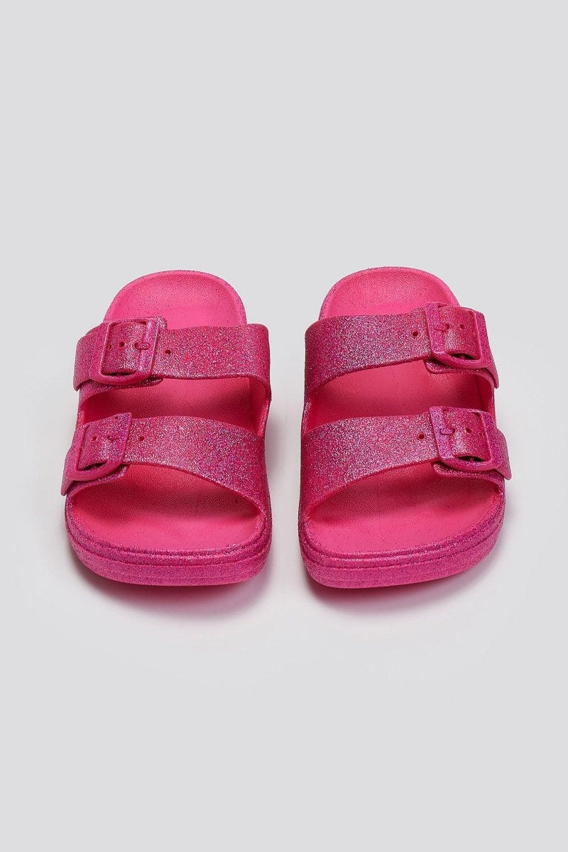Slides με glitter ERYNN - Φούξια - thefashionproject.gr - ERYNN