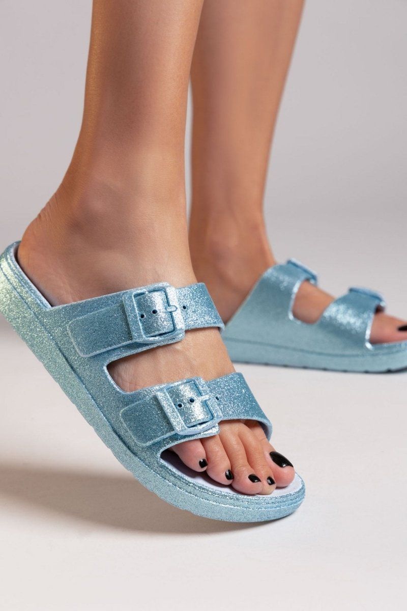 Slides με glitter ERYNN - Γαλάζιο - thefashionproject.gr - ERYNN