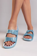 Slides με glitter ERYNN - Γαλάζιο - thefashionproject.gr - ERYNN