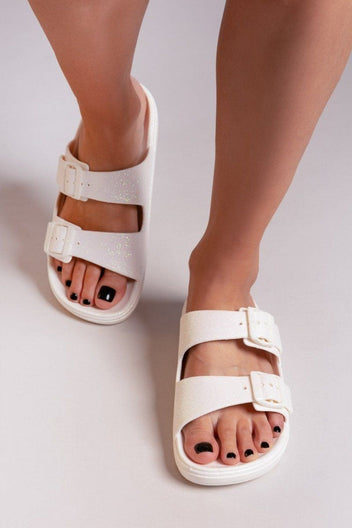 Slides με glitter ERYNN - Λευκό - thefashionproject.gr - ERYNN