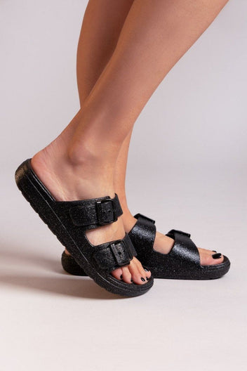 Slides με glitter ERYNN - Μαύρο - thefashionproject.gr - ERYNN