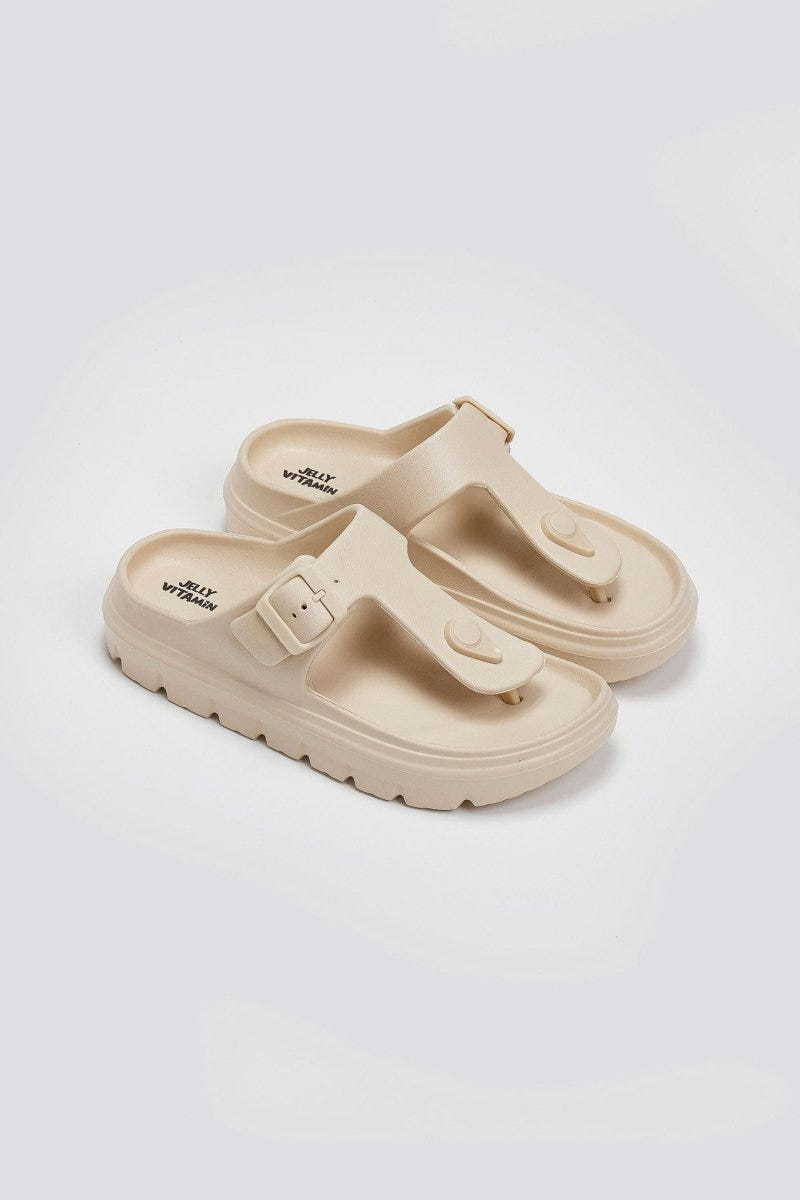 Slides με τοκά - Μπεζ - thefashionproject.gr - Jelly Vitamin