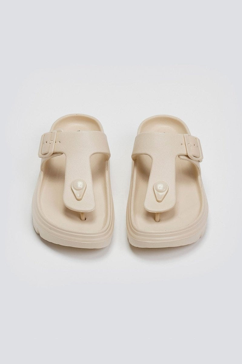 Slides με τοκά - Μπεζ - thefashionproject.gr - Jelly Vitamin
