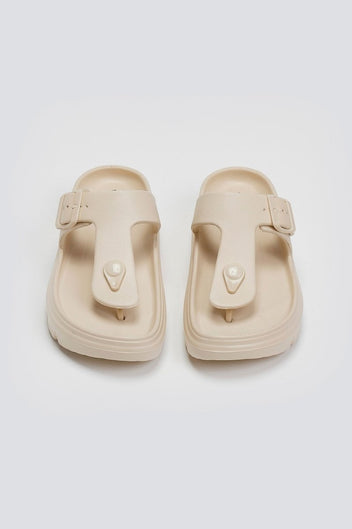 Slides με τοκά - Μπεζ - thefashionproject.gr - Jelly Vitamin