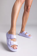 Slides με τοκάδες στο ίδιο χρώμα - Λιλά - thefashionproject.gr - Hellobland