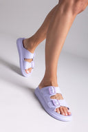 Slides με τοκάδες στο ίδιο χρώμα - Λιλά - thefashionproject.gr - Hellobland