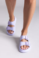Slides με τοκάδες στο ίδιο χρώμα - Λιλά - thefashionproject.gr - Hellobland