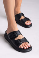 Slides με τοκάδες στο ίδιο χρώμα - Μαύρο - thefashionproject.gr - Hellobland