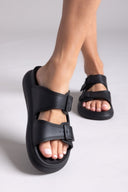 Slides με τοκάδες στο ίδιο χρώμα - Μαύρο - thefashionproject.gr - Hellobland