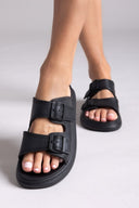 Slides με τοκάδες στο ίδιο χρώμα - Μαύρο - thefashionproject.gr - Hellobland