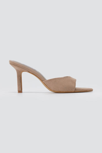 BOTEGGA 22 - Slim Heel Mules Wide Strap - Beige Suede