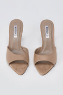 BOTEGGA 22 - Slim Heel Mules Wide Strap - Beige Suede