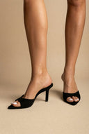 BOTEGGA 22 - Slim Heel Mules Wide Strap - Black Suede