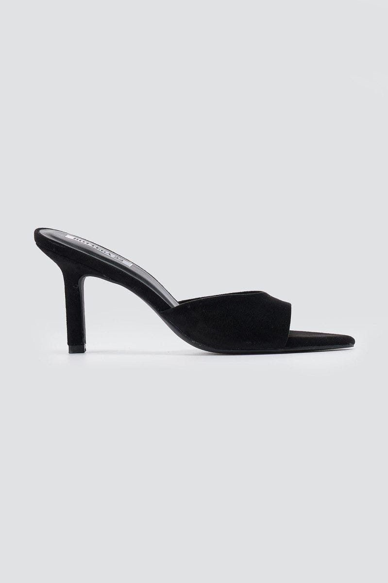 BOTEGGA 22 - Slim Heel Mules Wide Strap - Black Suede