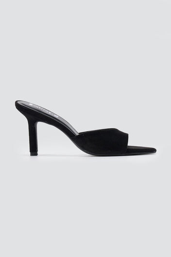 BOTEGGA 22 - Slim Heel Mules Wide Strap - Black Suede