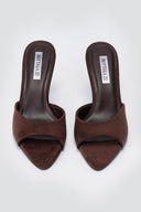 BOTEGGA 22 - Slim Heel Mules Wide Strap - Brown Suede