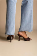 BOTEGGA 22 - Slim Heel Mules Wide Strap - Brown Suede