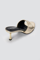Stephan - Slim Heel Mules Wide Strap - Gold