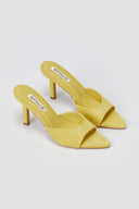 BOTEGGA 22 - Slim Heel Mules Wide Strap - Yellow Suede