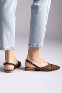 ERYNN - Slingback Ballet Flats - Brown Matte