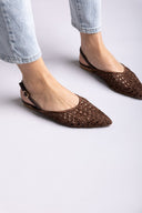 ERYNN - Slingback Ballet Flats - Brown Matte