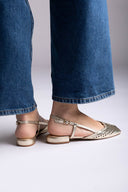Ideal shoes - Slingback Ballet Flats - Gold