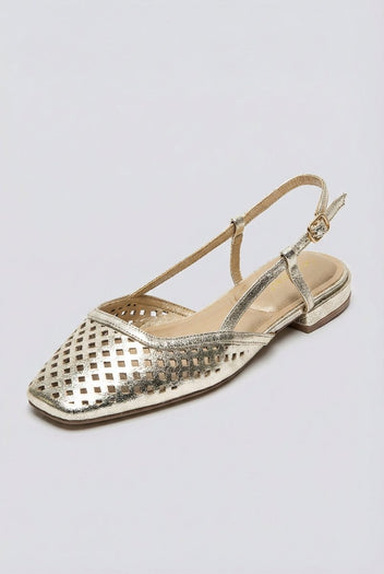 Ideal shoes - Slingback Ballet Flats - Gold