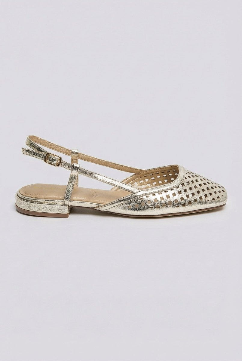 Ideal shoes - Slingback Ballet Flats - Gold