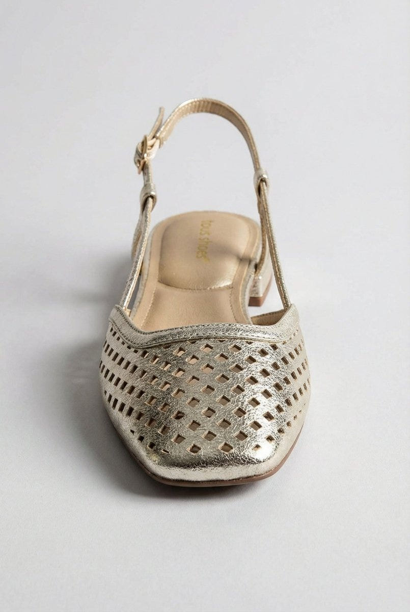 Ideal shoes - Slingback Ballet Flats - Gold