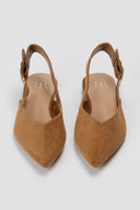 ERYNN - Slingback Ballet Flats - Tan Suede