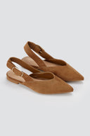 ERYNN - Slingback Ballet Flats - Tan Suede