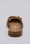 Ideal shoes - Slingback Ballet Flats - Tan Suede