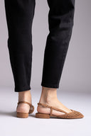 Ideal shoes - Slingback Ballet Flats - Tan Suede