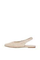 ONLY - Slingback Ballet Flats Woven Design - Beige Raffia