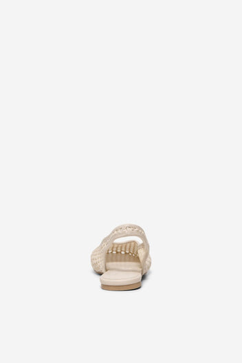 ONLY - Slingback Ballet Flats Woven Design - Beige Raffia