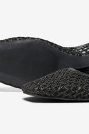 ONLY - Slingback Ballet Flats Woven Design - Black Raffia