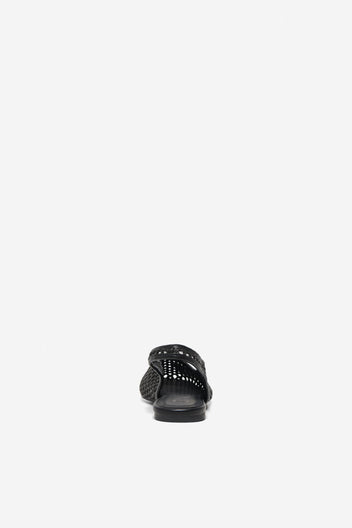ONLY - Slingback Ballet Flats Woven Design - Black Raffia