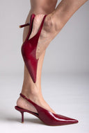 Slingback γόβες μυτερές CORINA - Burgundy - thefashionproject.gr - CORINA
