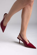 Slingback γόβες μυτερές CORINA - Burgundy - thefashionproject.gr - CORINA