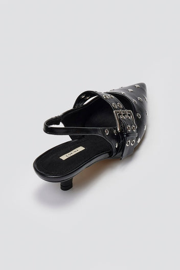 Slingback Heels CORINA - Black Crinkled Patent - thefashionproject.gr - CORINA