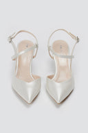 TFP - Slingback Kitten Heel Pumps - Λευκό Πέρλα