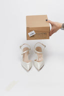 TFP - Slingback Kitten Heel Pumps - Λευκό Πέρλα