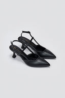 Slingback Kitten Heel Pumps TFP - Black Matte - thefashionproject.gr - TFP